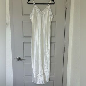 Elegant White Lace Trim Slip